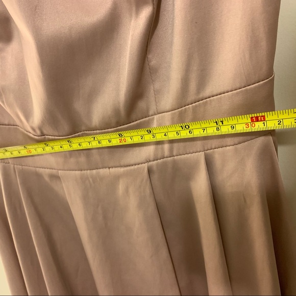 Satin sand colored skater dress with sequin collar - Picture 6 of 9